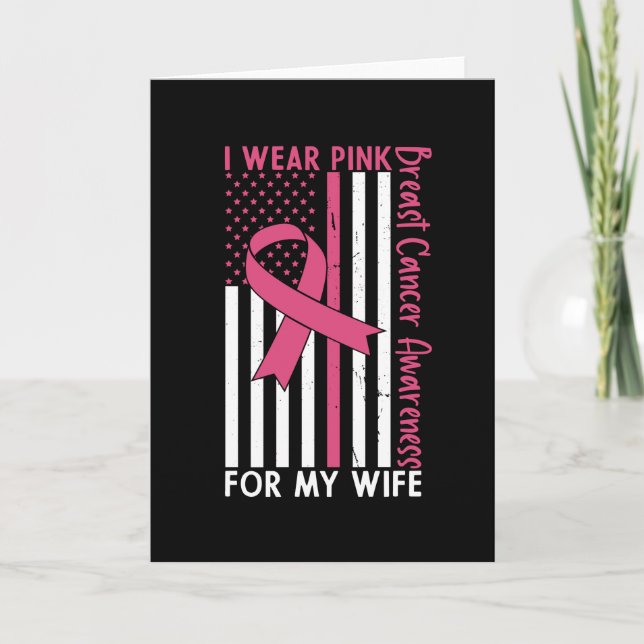 Wife Mom Mother Family Matching Breast Cancer Gift Card (Front)