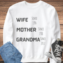 "Wife Mother Grandmother customise year