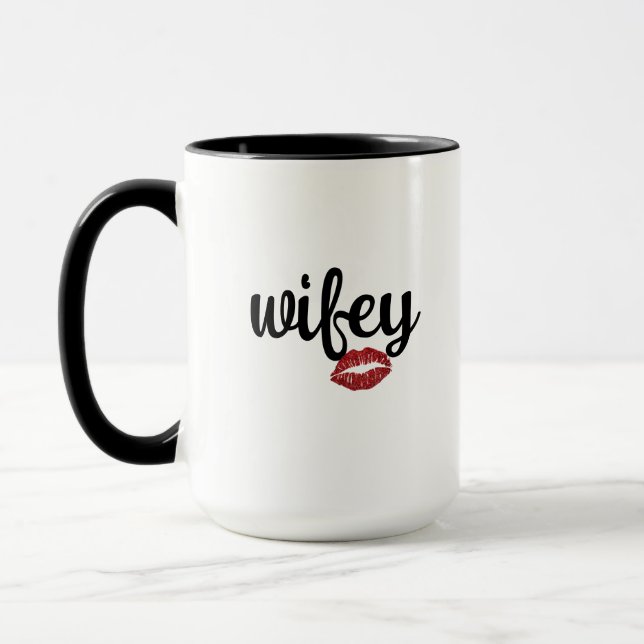 Wife Mug - Trendy Wife Custom Coffee Personalised (Left)