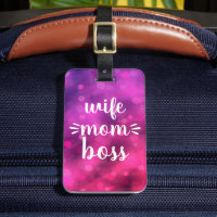 Wife Mum Boss Babe Bold Script Typography Hot Pink