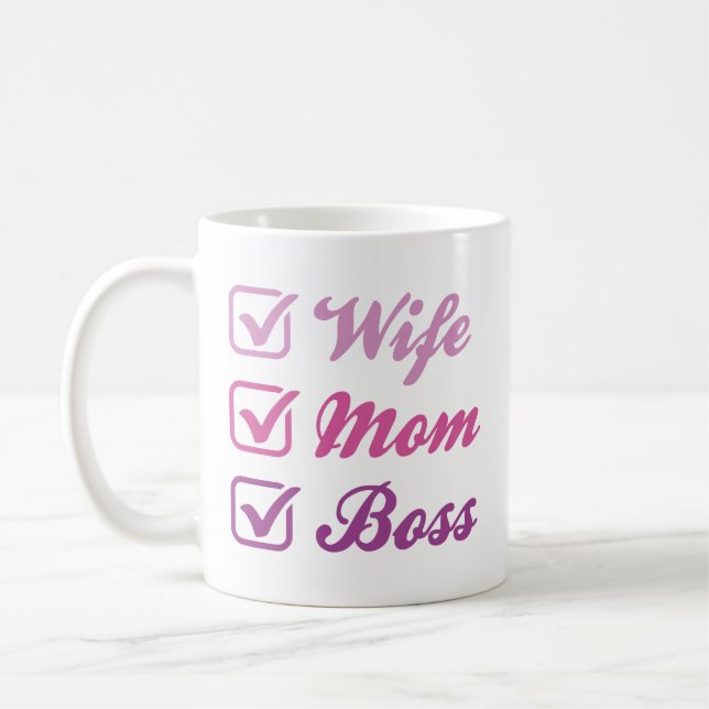 Wife Mum Boss Coffee Mug (Left)