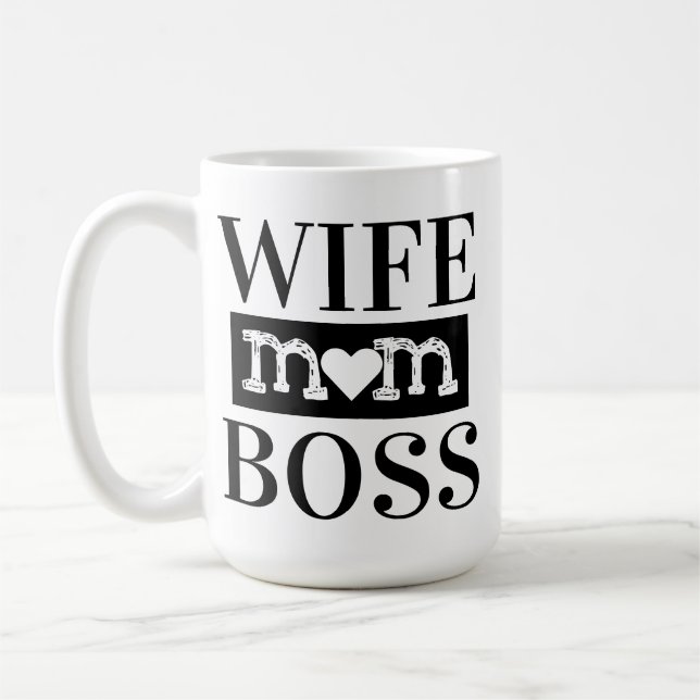 Wife Mum Boss Coffee Mug (Left)