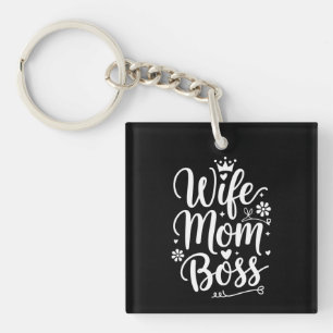 Wife Mum Boss Cute Mother's Day Gift Key Ring