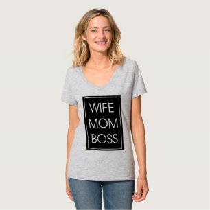 Wife Mum Boss. Funny Mum T-Shirt