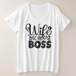 Wife Mum Boss  Plus Size T-Shirt