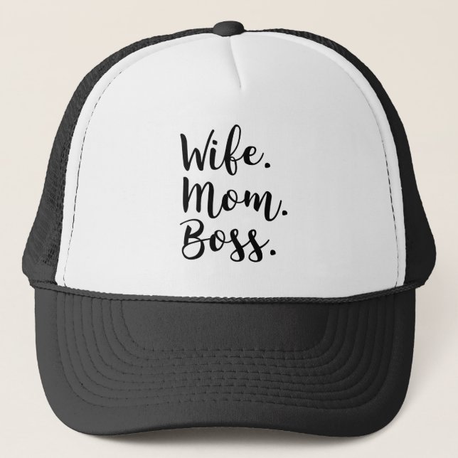 wife mum boss trucker hat (Front)