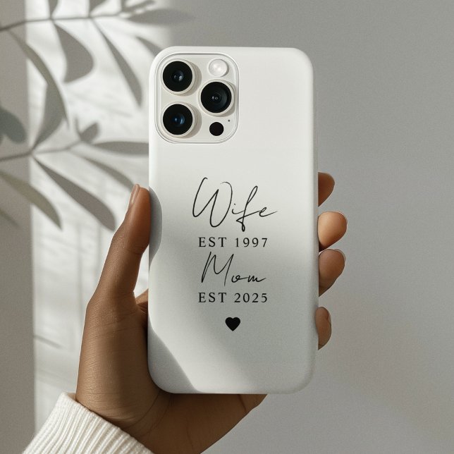 Wife Mum EST 2025 | Minimalist Personalised Gift Case-Mate iPhone Case (Creator Uploaded)
