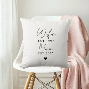 Wife Mum EST 2025   Personalised Gift Cushion