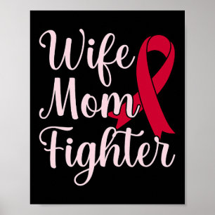 Wife Mum Fighter Brain Aneurysm Awareness Month Gr Poster
