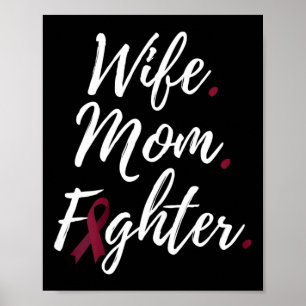 Wife Mum Fighter Brain Aneurysm Awareness Poster