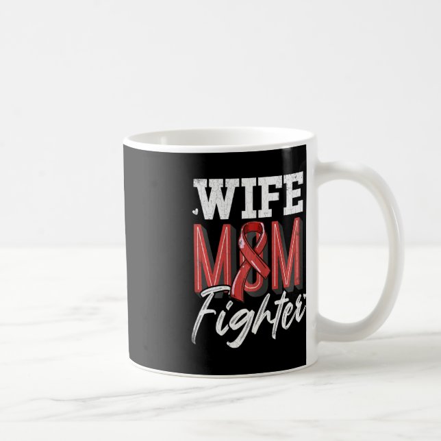 Wife Mum Fighter Brain Aneurysm Awareness Support  Coffee Mug (Right)