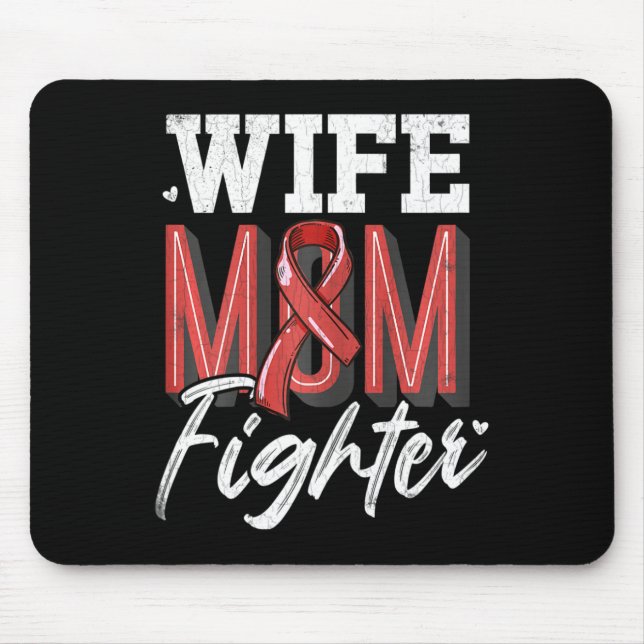 Wife Mum Fighter Brain Aneurysm Awareness Support  Mouse Pad (Front)