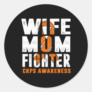 Wife Mum Fighter Crps Awareness  Classic Round Sticker