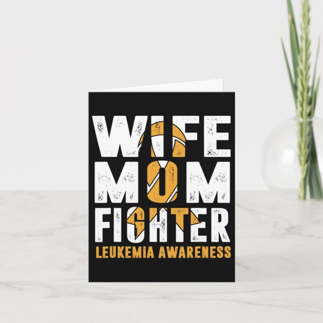Wife Mum Fighter Leukaemia Awareness  Card (Front)