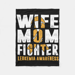 Wife Mum Fighter Leukaemia Awareness Fleece Blanket