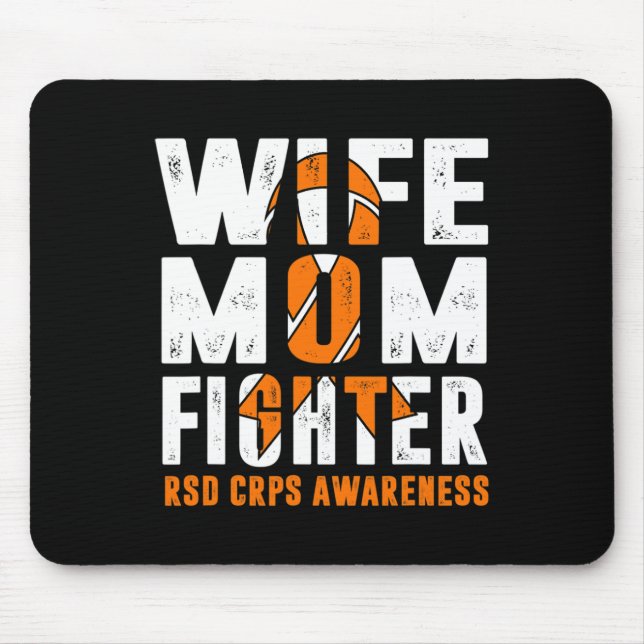 Wife Mum Fighter Rsd Crps Awareness  Mouse Pad (Front)