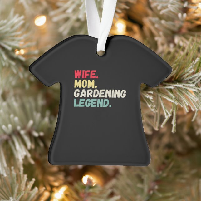 Wife Mum gardening legend retro funny Christmas Ornament (Tree)