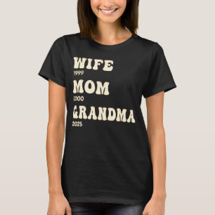 Wife Mum Grandma Personalised Years Groovy Custom T-Shirt