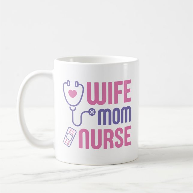 Wife Mum Nurse Coffee Mug (Left)