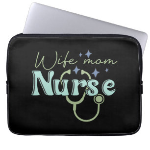Wife Mum Nurse Gift for Nurse Mother's Day Laptop Sleeve