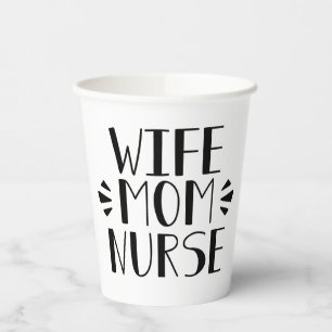 Wife Mum Nurse Graphic 2 Paper Cups