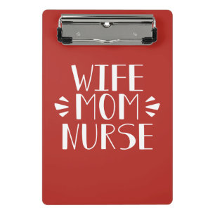 Wife Mum Nurse Graphic Mini Clipboard