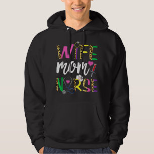 Wife Mum Nurse Nursing Cute Women Leopard Funny Mo Hoodie