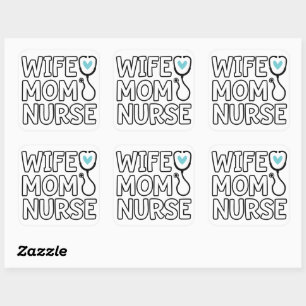 Wife Mum Nurse Stethoscope Heart Sticker