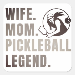 Wife Mum Pickleball Legend - Vintage Funny Women's Square Sticker