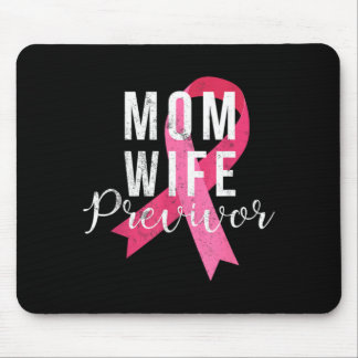 Wife Mum Previvor Breast Cancer Awareness nk Mouse Pad