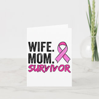 Wife Mum Survivor Apparel Breast Cancer Awareness  Card