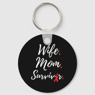 Wife Mum Survivor Blood Cancer Awareness Key Ring