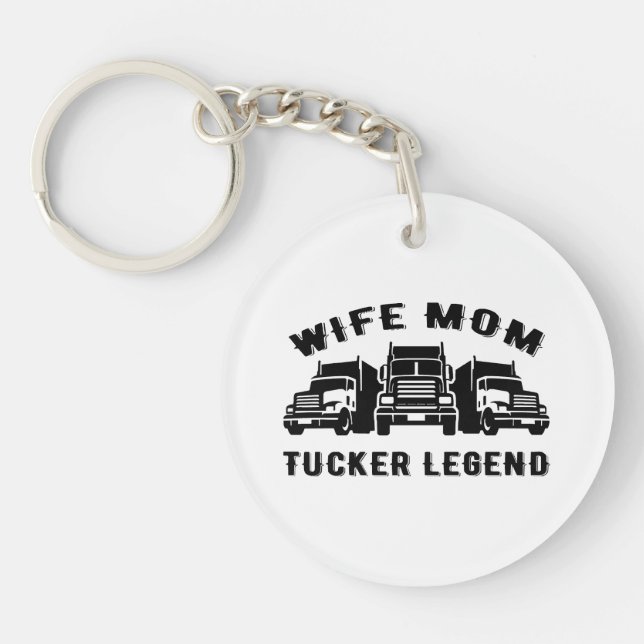 Wife Mum Trucker Legend Quotes Key Ring (Front)