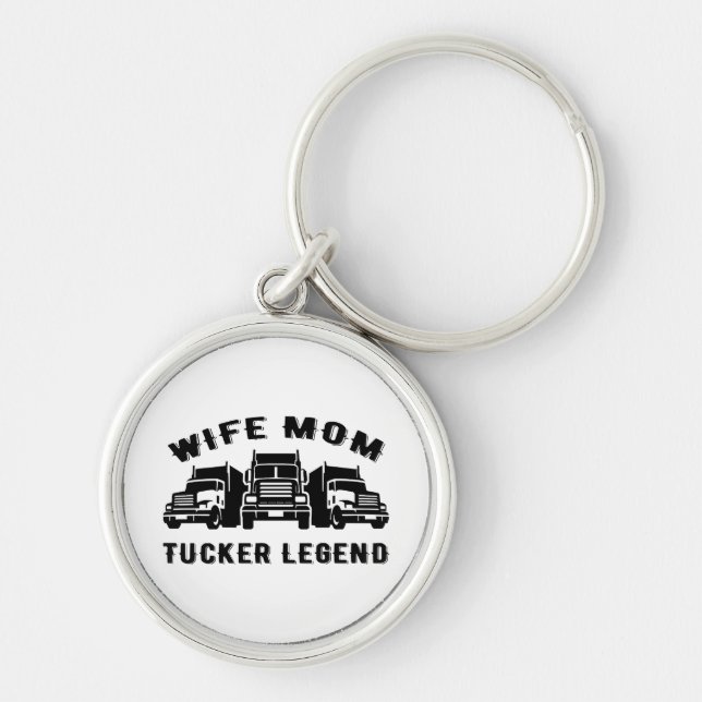 Wife Mum Trucker Legend Quotes Key Ring (Front)
