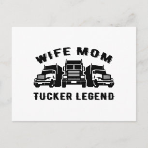 Wife Mum Trucker Legend Quotes Postcard