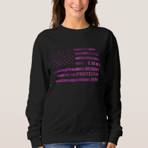 Wife Mummy Protector Hero Camo Pink American Flag Sweatshirt
