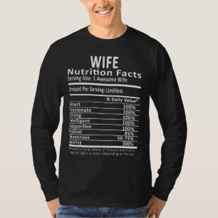 Wife Nutrition Facts Halloween Thanksgiving Christ T-Shirt