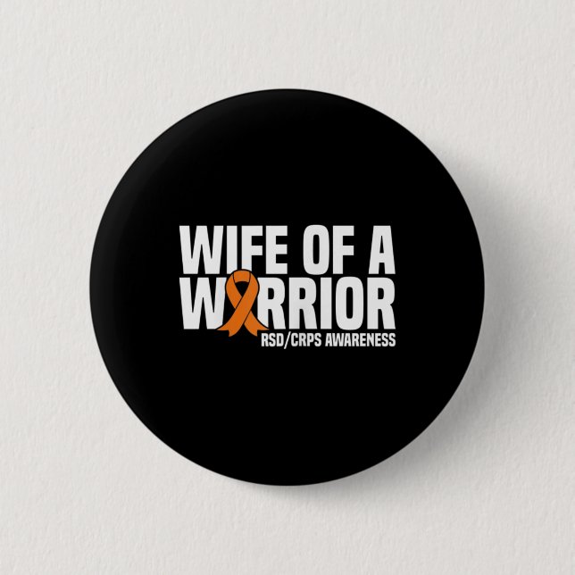 Wife Of A Warrior Orange Ribbon Rsdcrps Awareness  6 Cm Round Badge (Front)