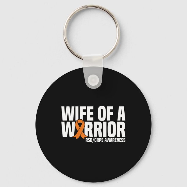 Wife Of A Warrior Orange Ribbon Rsdcrps Awareness  Key Ring (Front)