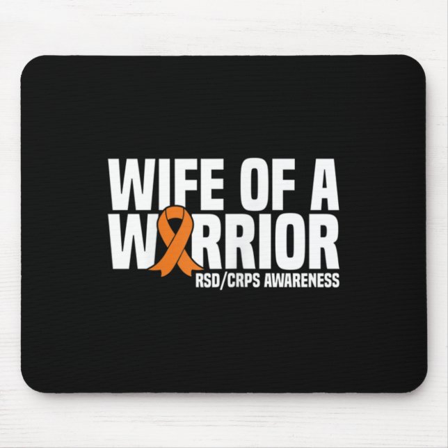 Wife Of A Warrior Orange Ribbon Rsdcrps Awareness  Mouse Pad (Front)