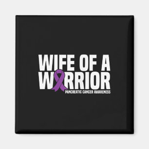 Wife of a Warrior Purple Ribbon Pancreatic Cancer Magnet