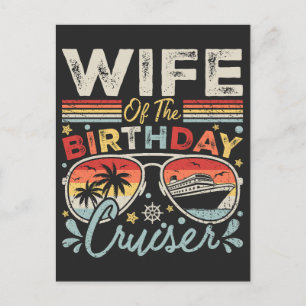 Wife of the Birthday Cruiser Vacation Postcard