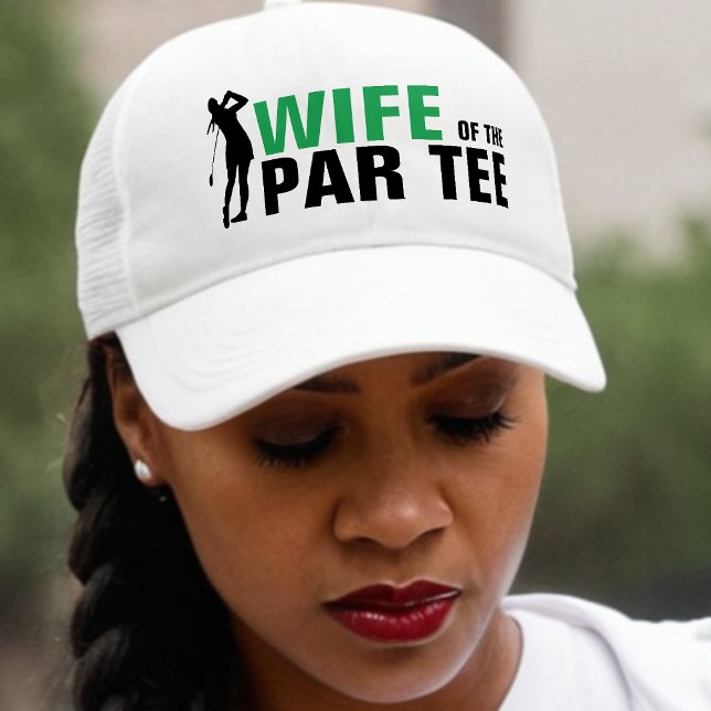 Wife of the Par Tee Green & White Bride Trucker Hat (Creator Uploaded)