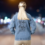 Wife Of The Party Austin Bachelorette Party Denim Jacket<br><div class="desc">Cute denim jacket for the bride at her bachelorette party. The back features "Wife of the Party" in a chic script and a heart and "Austin,  TX" in simple modern typography. You can change the party destination. A coordinating "The Party" jacket is available for the bachelorette group.</div>