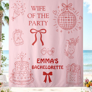 Wife Of The Party Bachelorette Party Backdrop Tapestry