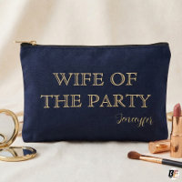 Wife of the Party Custom Name Navy Gold