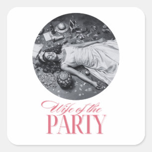 Wife of the Party Design Bride Party Square Sticker