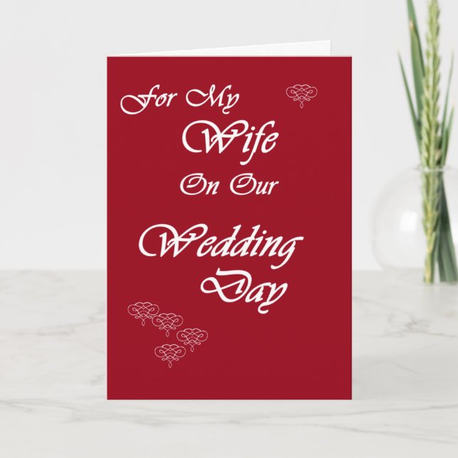 Wife on Wedding Day Card (Front)