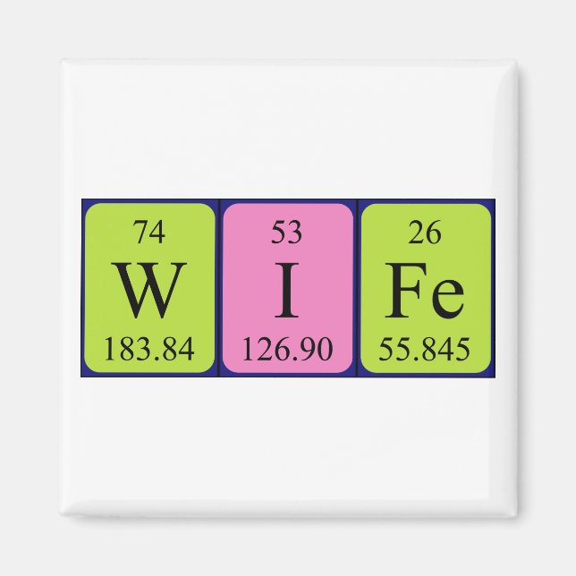 Wife periodic table name magnet (Front)