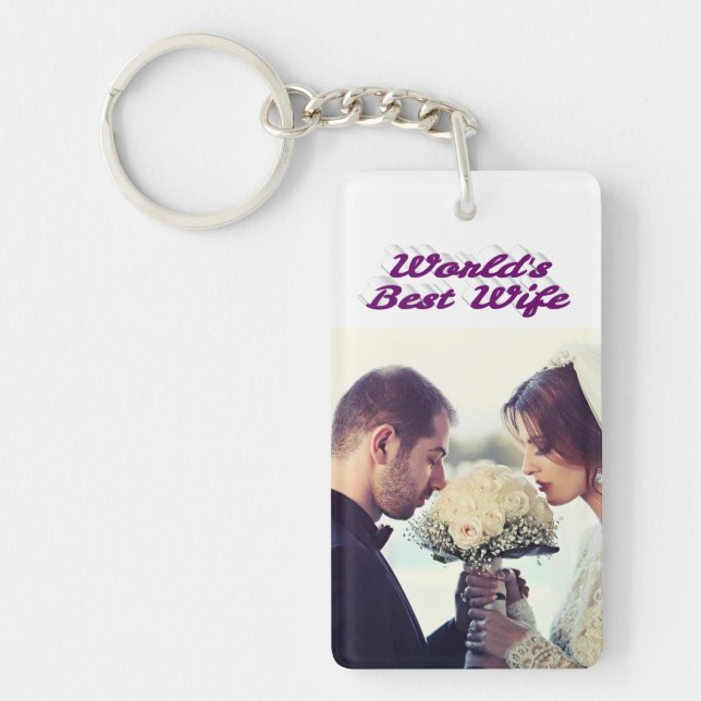Wife Photo purple Key Ring (Front)